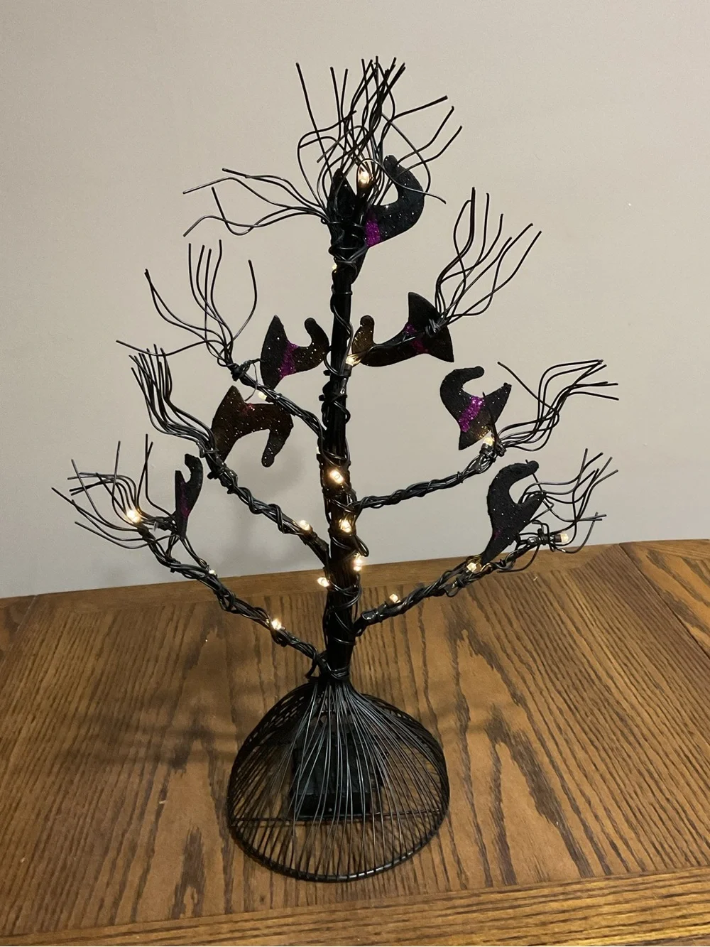 Black and Purple LED Decorative Holiday Tree witch 🧙 hats Halloween
